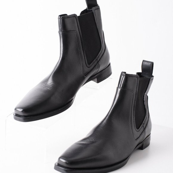 Zara Shoes - Zara Womens Black Leather Chelsea Ankle Boots  7.5